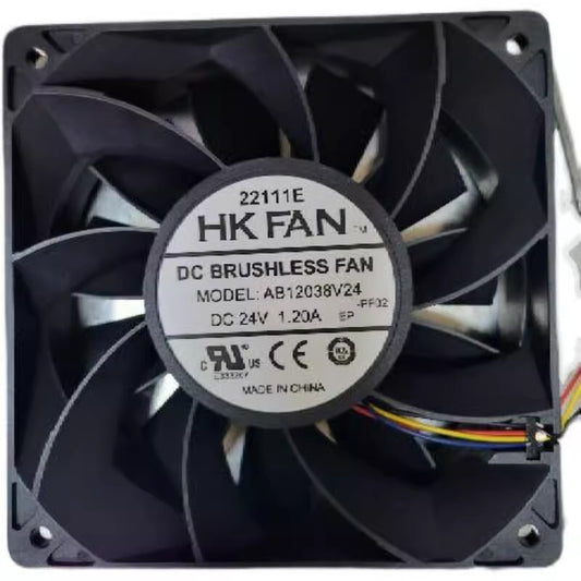 HKFAN AB12038V24 12038 DC24V 0.70A 12CM 4-Wire Inverter Cooling Fan