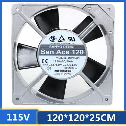new SANYO 109S084 115V 13.5/12W 0.14/0.12A 120*120*25 Industrial Fan Metal Frame - SANYO