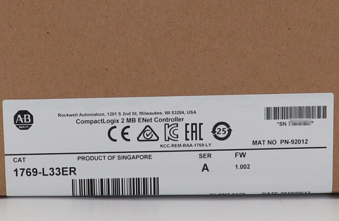 Allen-Bradley 2MB ENet Controller 1769-L33ER - ALLEN-BRADLEY