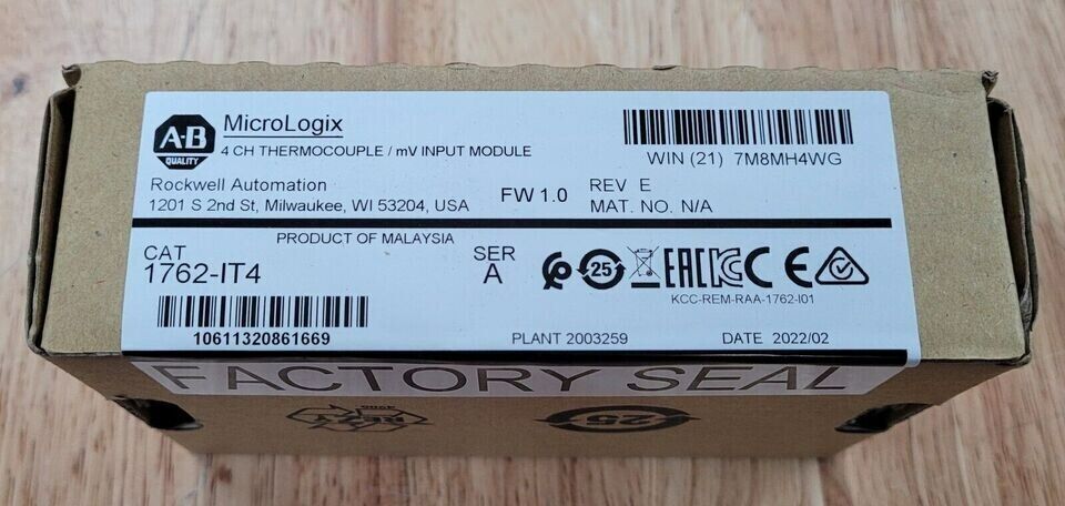 New Allen-Bradley 1762-IT4 SER A MicroLogix Themocouple/mV Module - ALLEN-BRADLEY