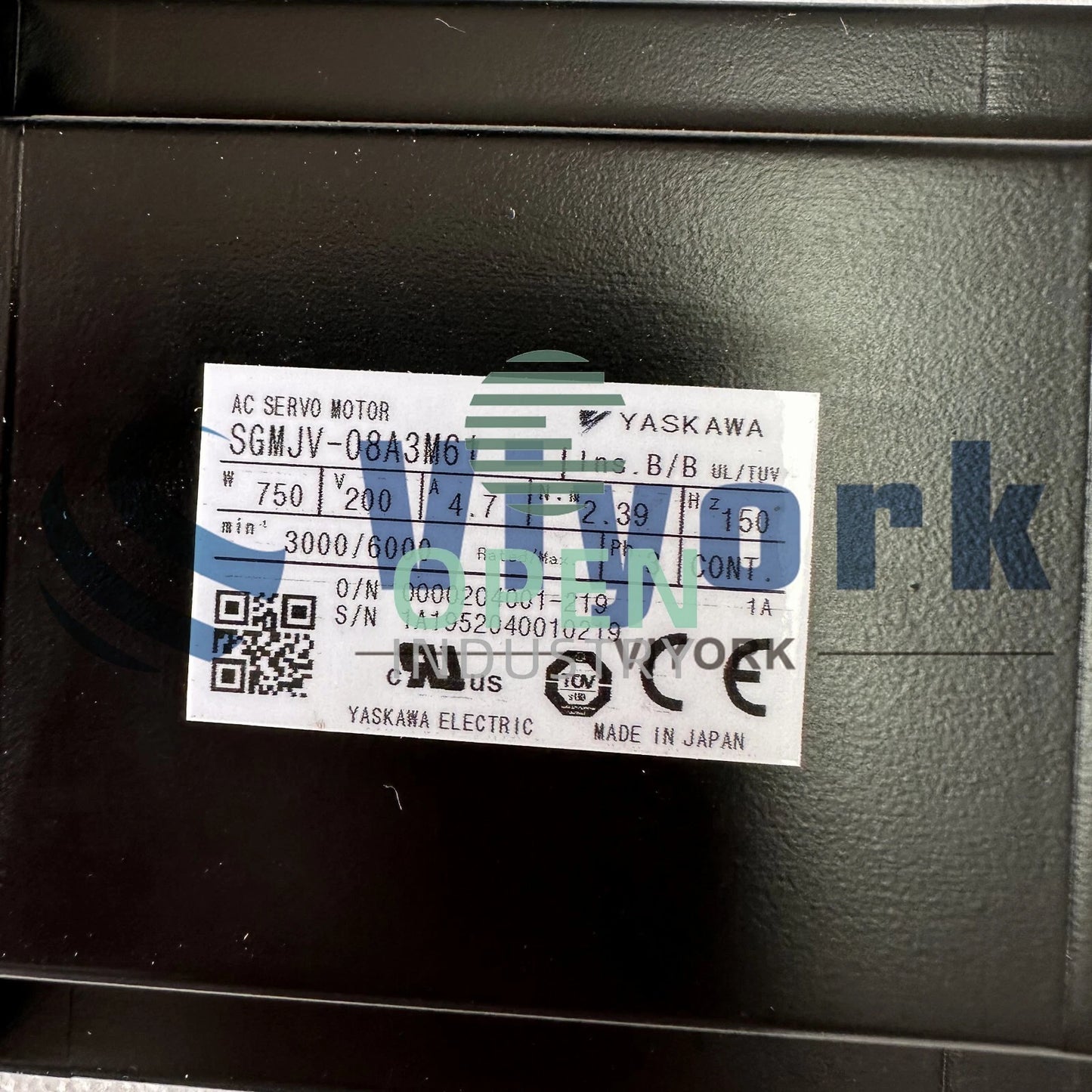 1PCS Yaskawa SGMJV-08A3M61 AC SERVO MOTOR 750W 200VAC 20BIT