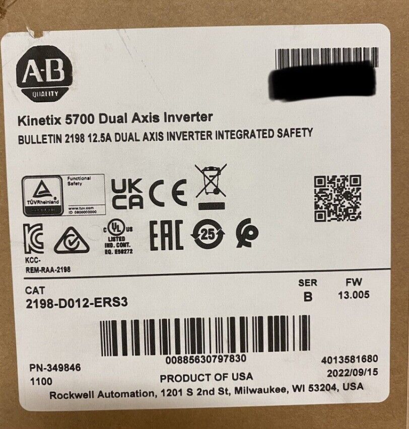 New Allen Bradley 2198-D012-ERS3 Kinetix 5700 Dual Axis Inverter Module - KOEED