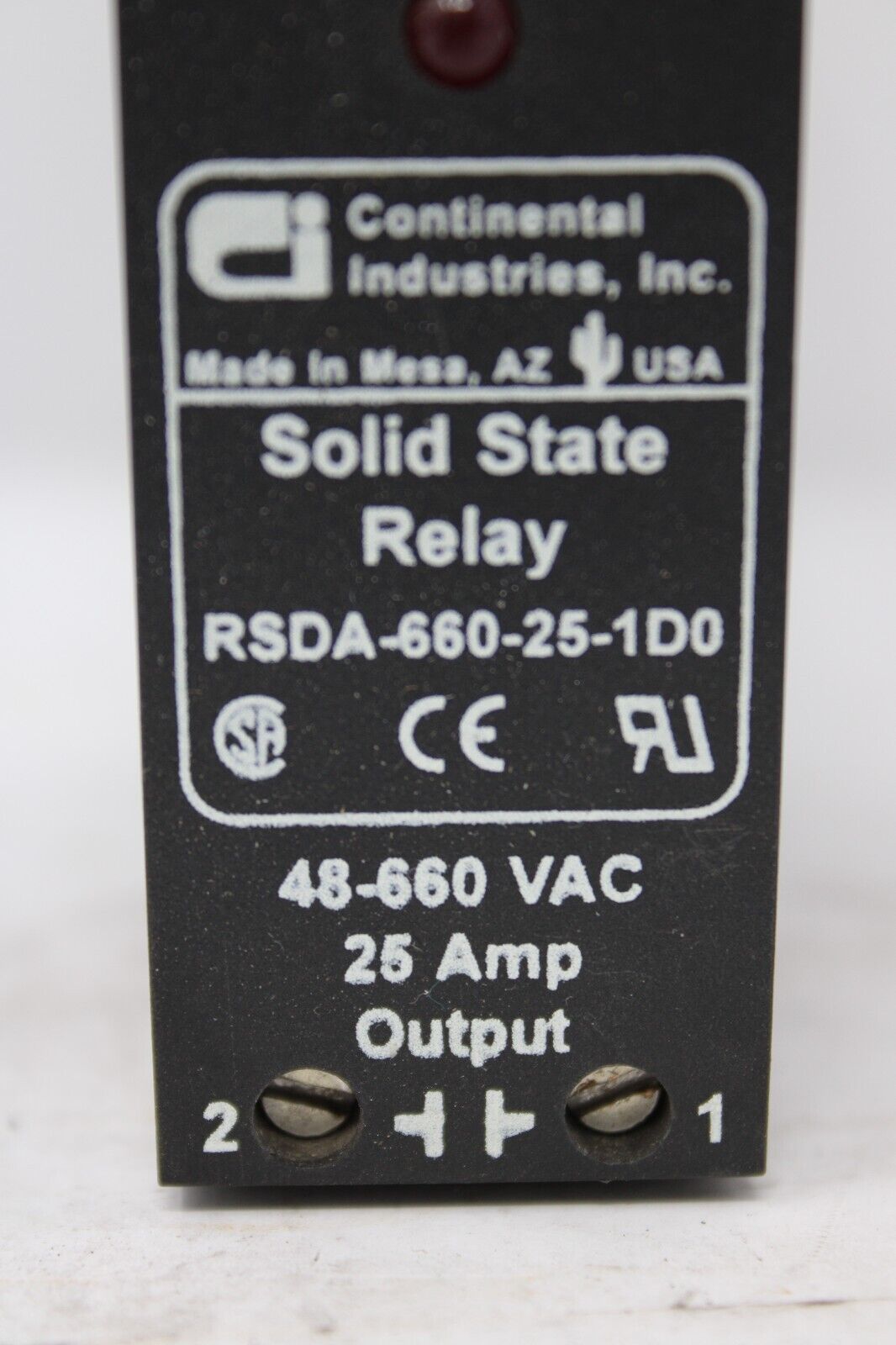 used Continental Industries RSDA-660-25-1D0 Solid State Relay RSDA-660-25-100 - CONTINENTAL INDUSTRIES
