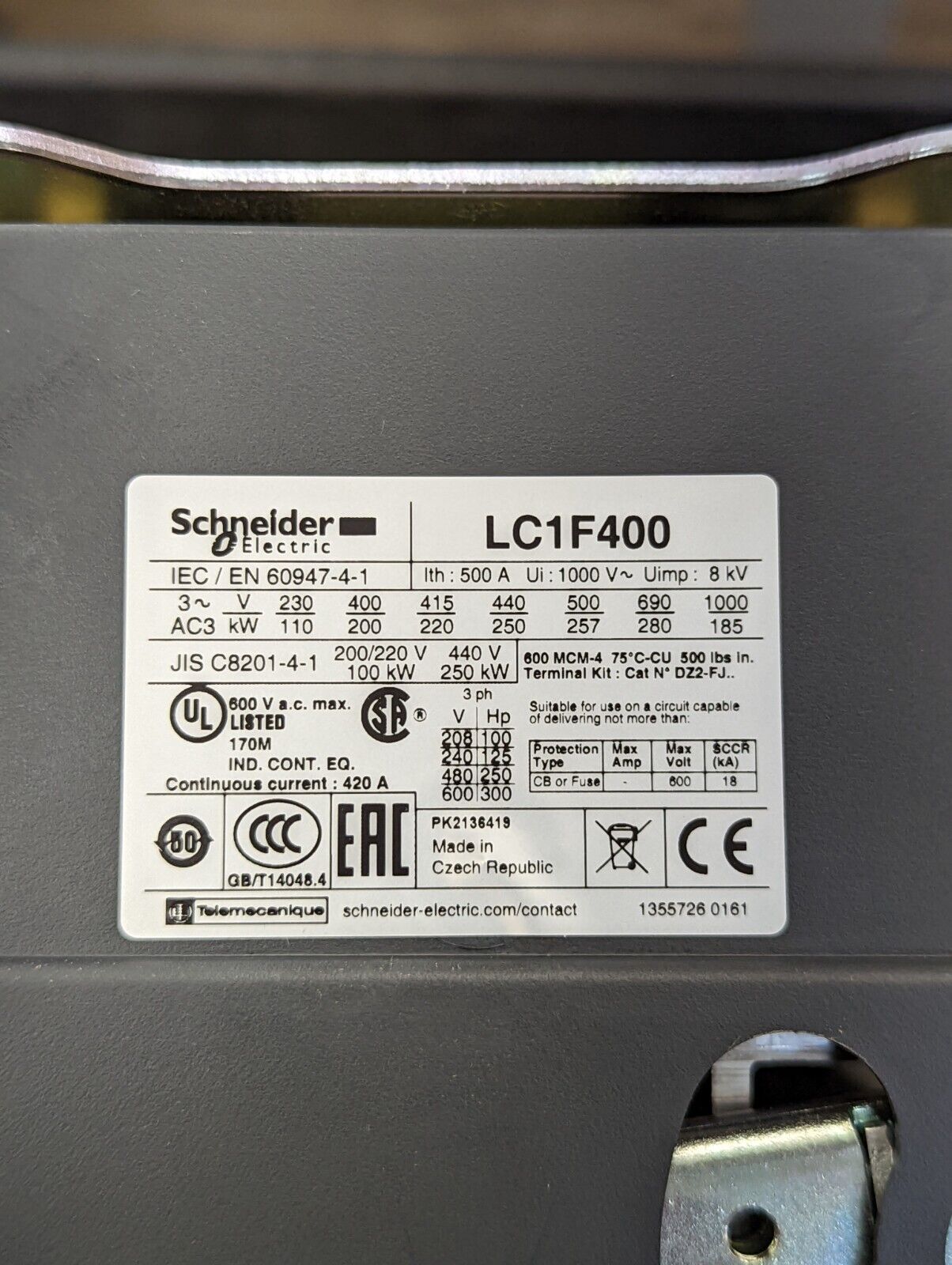 Square D LC1F400 400A Contactor NEW IN BOX - SQUARE D
