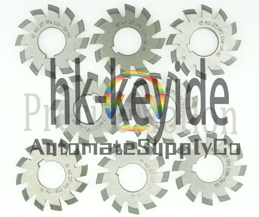8Pcs /Set 1#2#3#4#5#6#7#8# Involute Gear Cutters Module0.3~8 PA20 Bore16~135