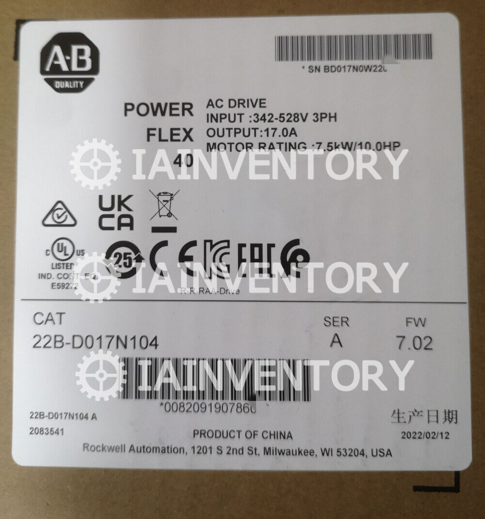 Allen Bradley 22B-D017N104 Fast Charger 1-Pack - ALLEN BRADLEY