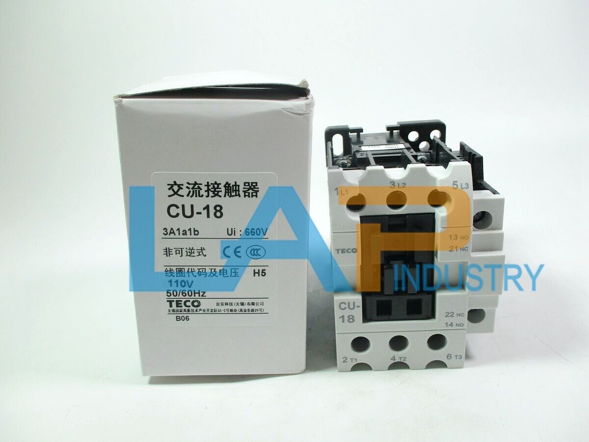 new TECO CU-18 Magnetic Contactor 35 Amp, 3 Phase, 110V Coil 3A1a1b (TAIAN CN-18)