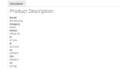 IKO CFE24B Cam Follower Standard Type 33x62x29mm - IKO