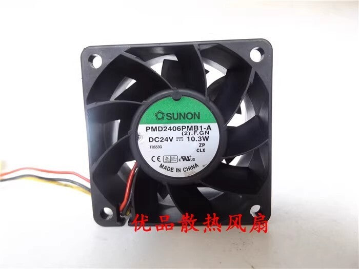 SUNON PMD2406PMB1-A 6038 DC24V 10.3W 60*60*38MM 3-Wire Silent Cooling Fan