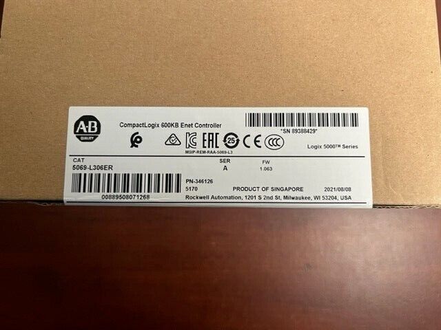 Allen-Bradley CompactLogix 600KB Enet Controller Model 5069L306ER - ALLEN-BRADLEY