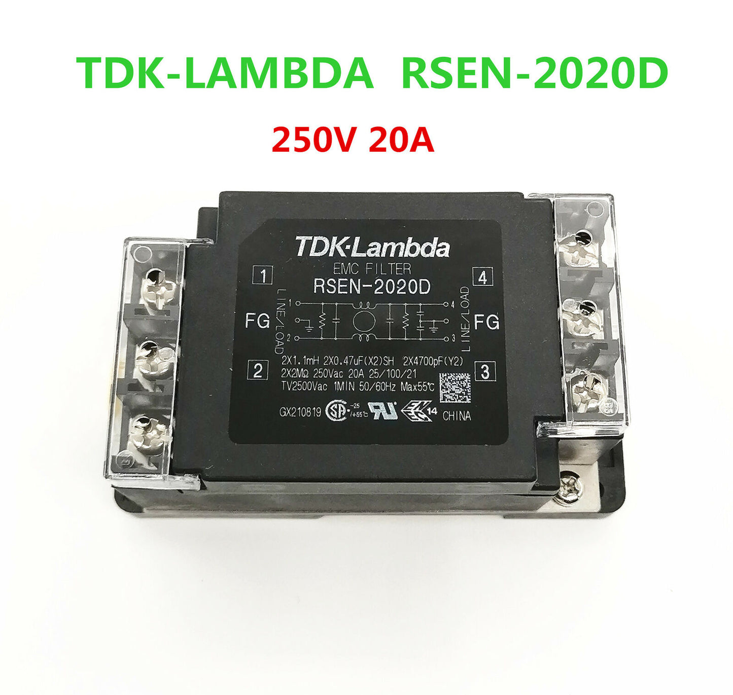 new 1pcs RSEN-2020D TDK-LAMBDA Power Line Filter EMC 20A Terminal Block DIN Rail - TDK-LAMBDA