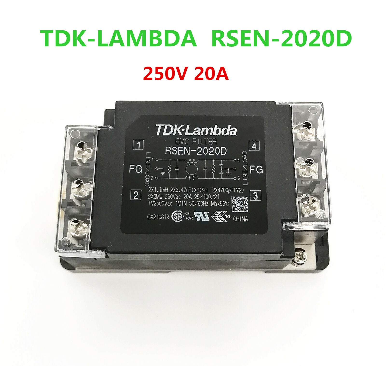 new 1pcs RSEN-2020D TDK-LAMBDA Power Line Filter EMC 20A Terminal Block DIN Rail - TDK-LAMBDA