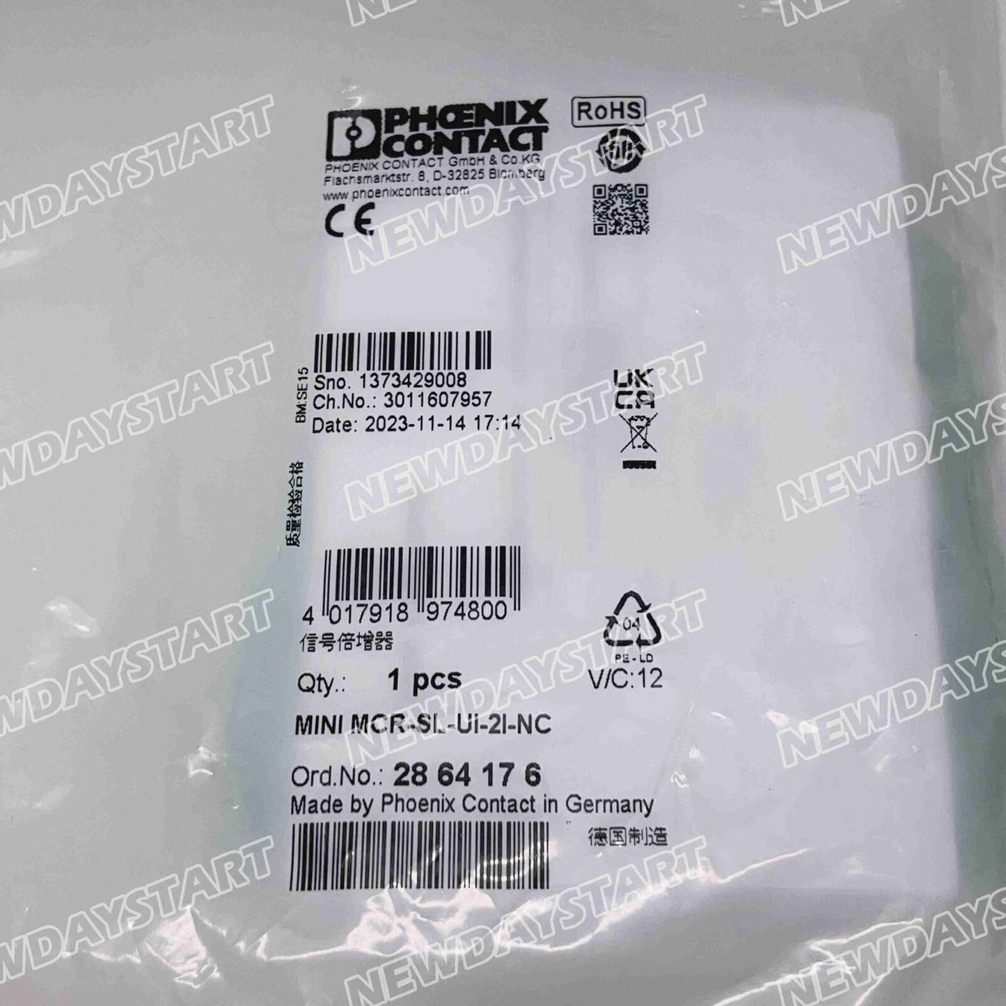 New MINI Signal Multiplier Contact MCR-SL-UI-2I-NC 2864176 - CONTACT MCR