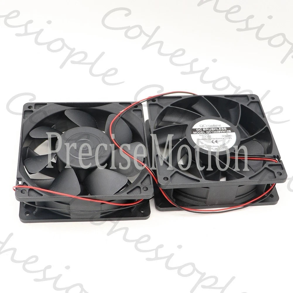 1 PCS QCcooling Fan QC12038VH12B DC12V 5.2A 12cm 2 wire Large air cooling fan