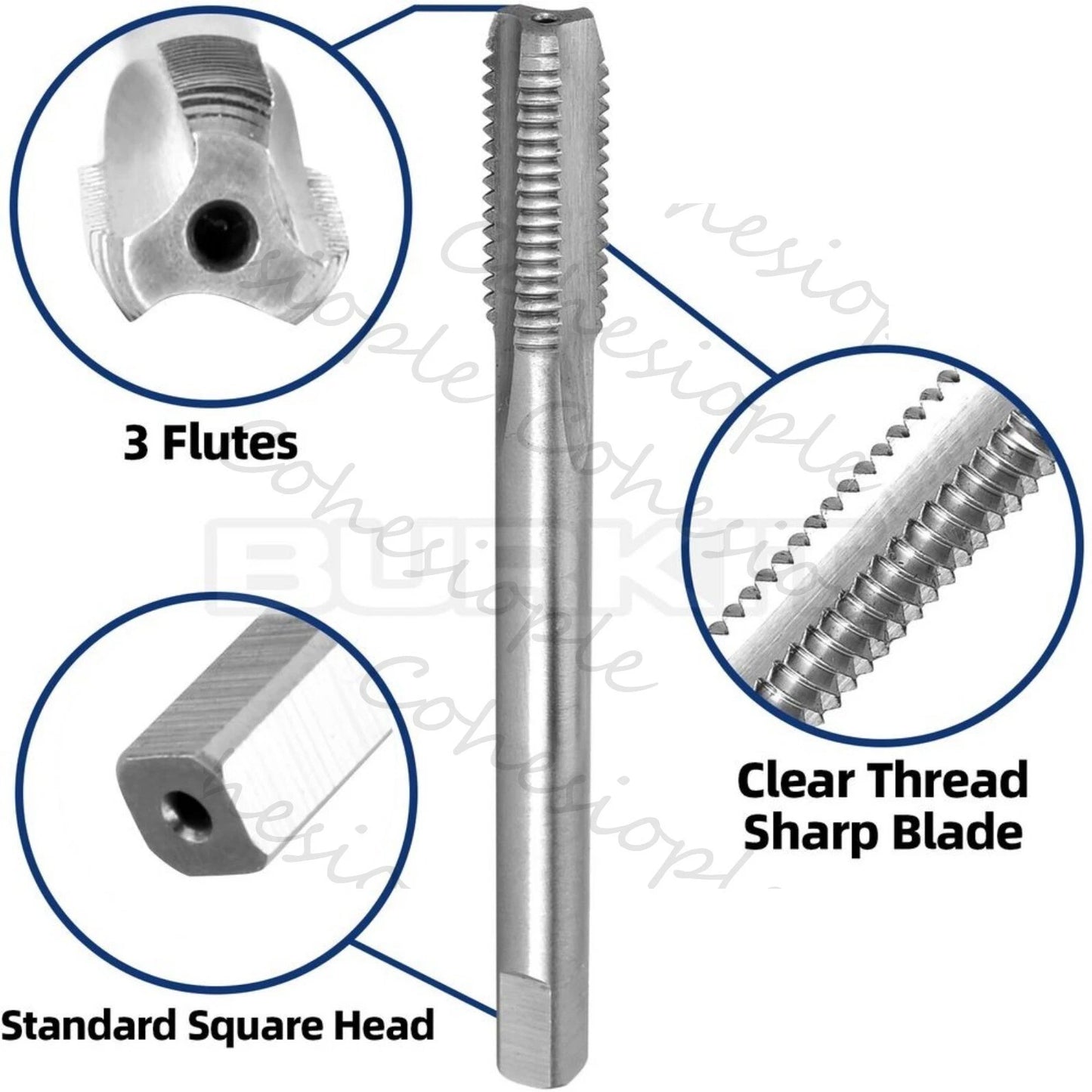 M7.5 X 1.25 Thread Tap Right Hand, HSS M7.5x1.25 Straight Fluted Machine Tap