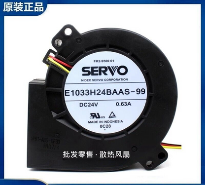 SERVO E1033H24BAAS-99 24V 0.63A 9733 9.7cm 3-Wire Turbo Blower Fan