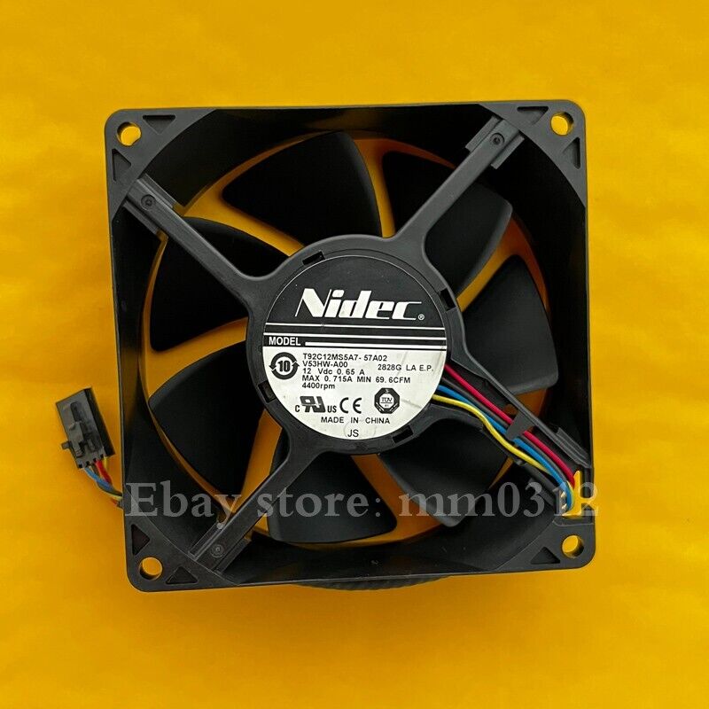 NIDEC T92C12MS5A7-57A02 12V 0.65A 92x92x32mm 4-wire chassis cooling fan - NIDEC