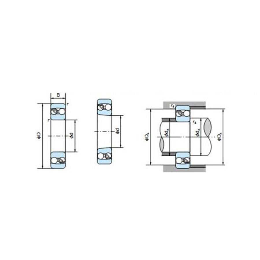 NACHI 1320K Self-Aligned Ball Bearings 100x215x47mm - NACHI