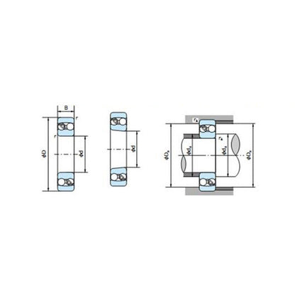 NACHI 1320K Self-Aligned Ball Bearings 100x215x47mm - NACHI