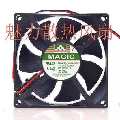 1PCS MGA8024UB-025 8025 24V 0.48A 2-Wire Silent Cooling Fan