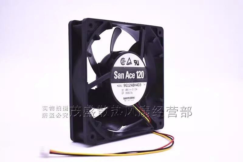 Sanyo 9G1248H403 12025 DC48V 0.10A 12CM 3-Pin Dual Ball Cooling Fan