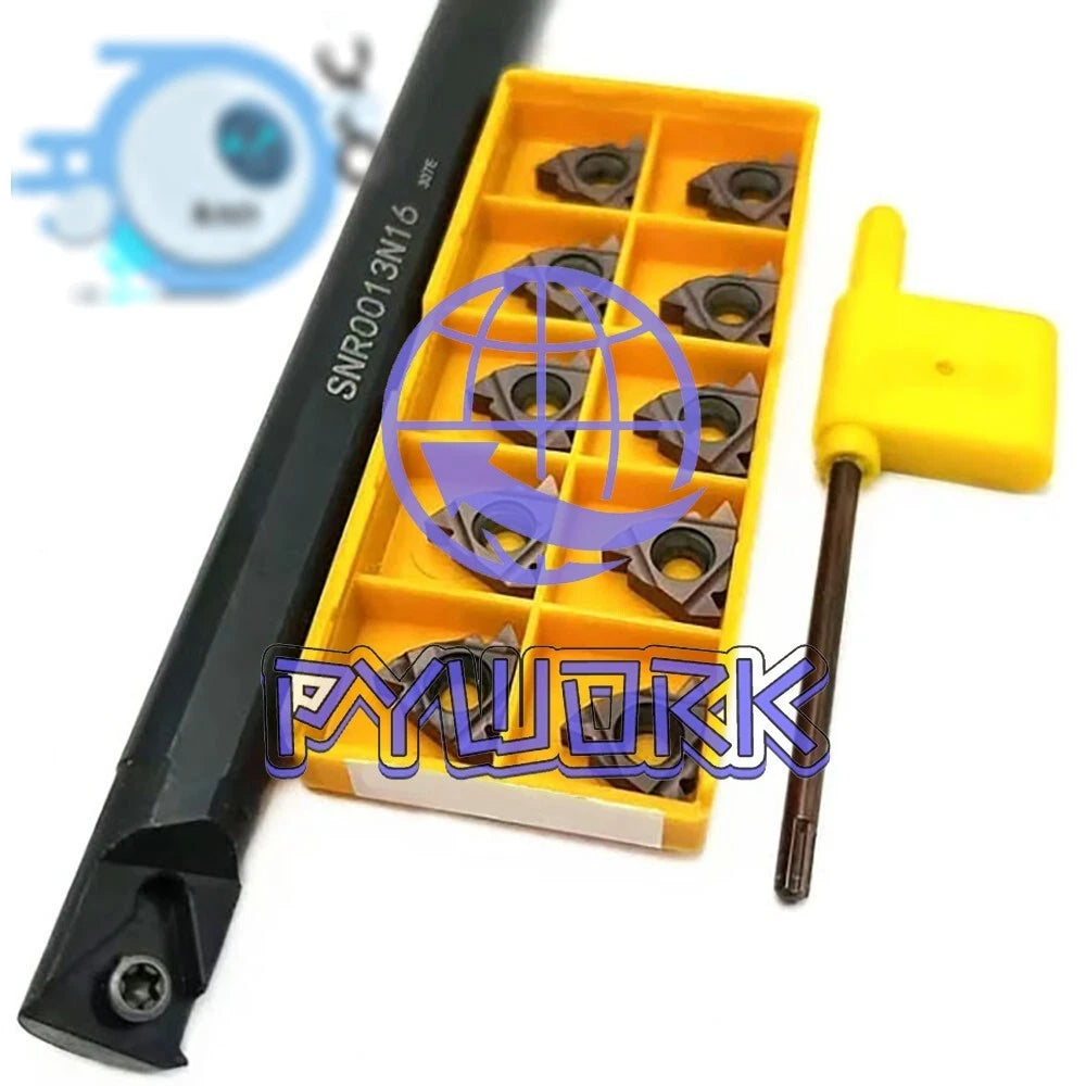 SNR0013N16 CNC Lathe Threaded Tool Holder + 10Pcs 16IR AG60 Carbide Inserts