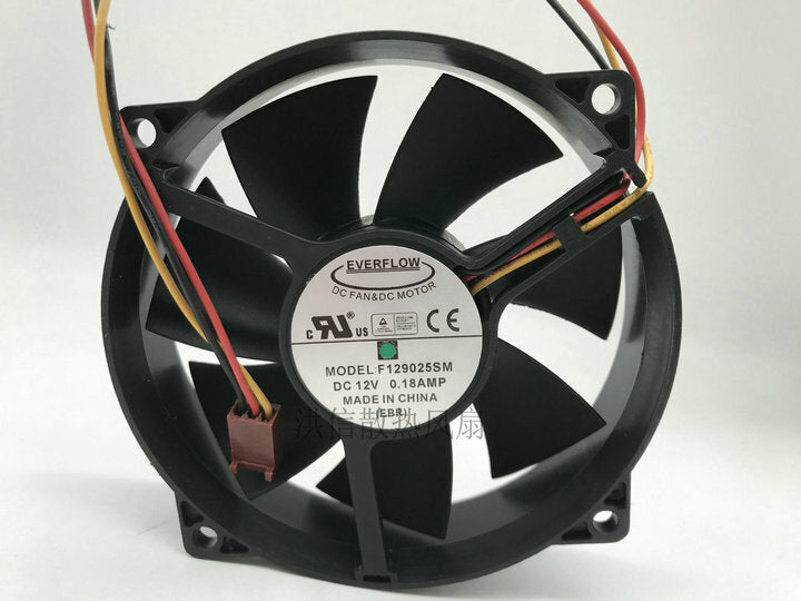 EVERFLOW F129025SM 12V 0.18A 9cm 3-wire  9025 CPU round chassis cooling fan