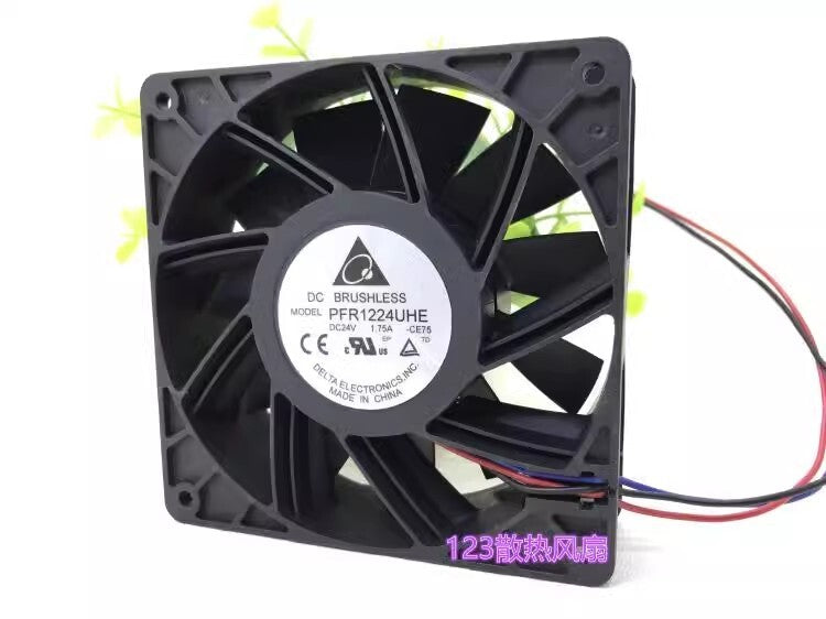 Delta PFR1224UHE 12038 24V 1.75A 12CM 3-Wire Inverter Cooling Fan