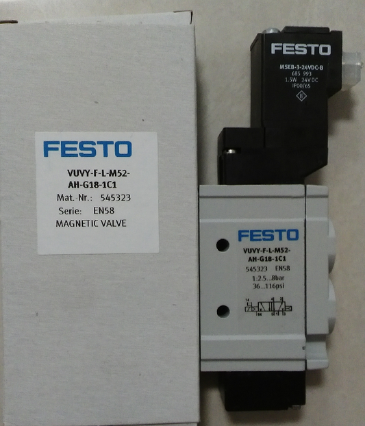1 PC FESTO Solenoid valve VUVY-F-L-M52-AH-G18-1C1 545323 - FESTO