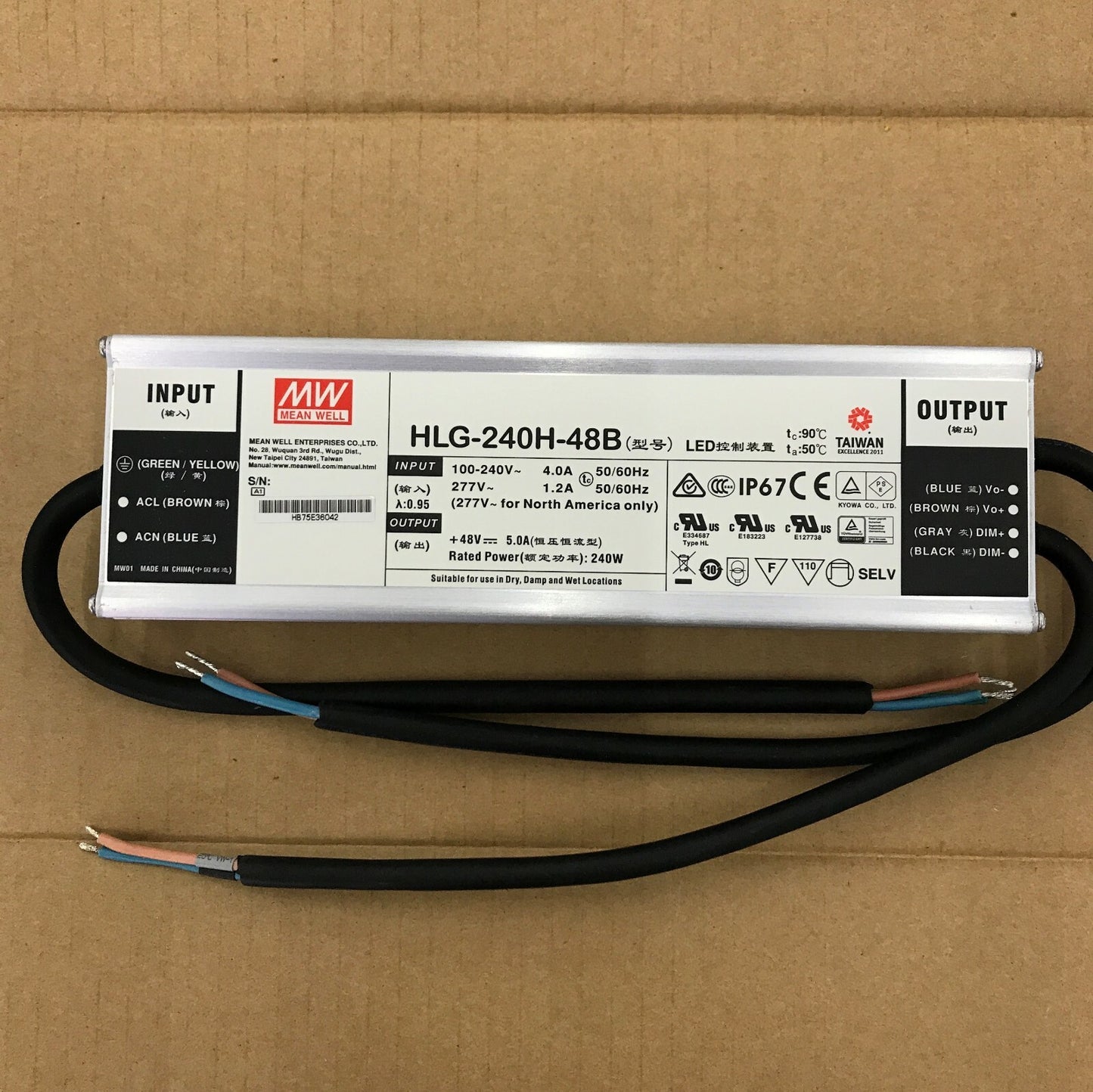 new 1 pcs MEAN WELL HLG-240H-48B 240W 48V 5A power supply
