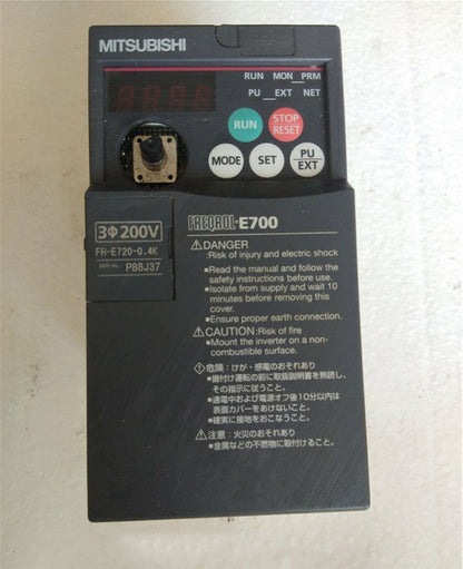 used Mitsubishi Inverter FR-E720-0.4K 220V, Tested in Good Condition - MITSUBISHI