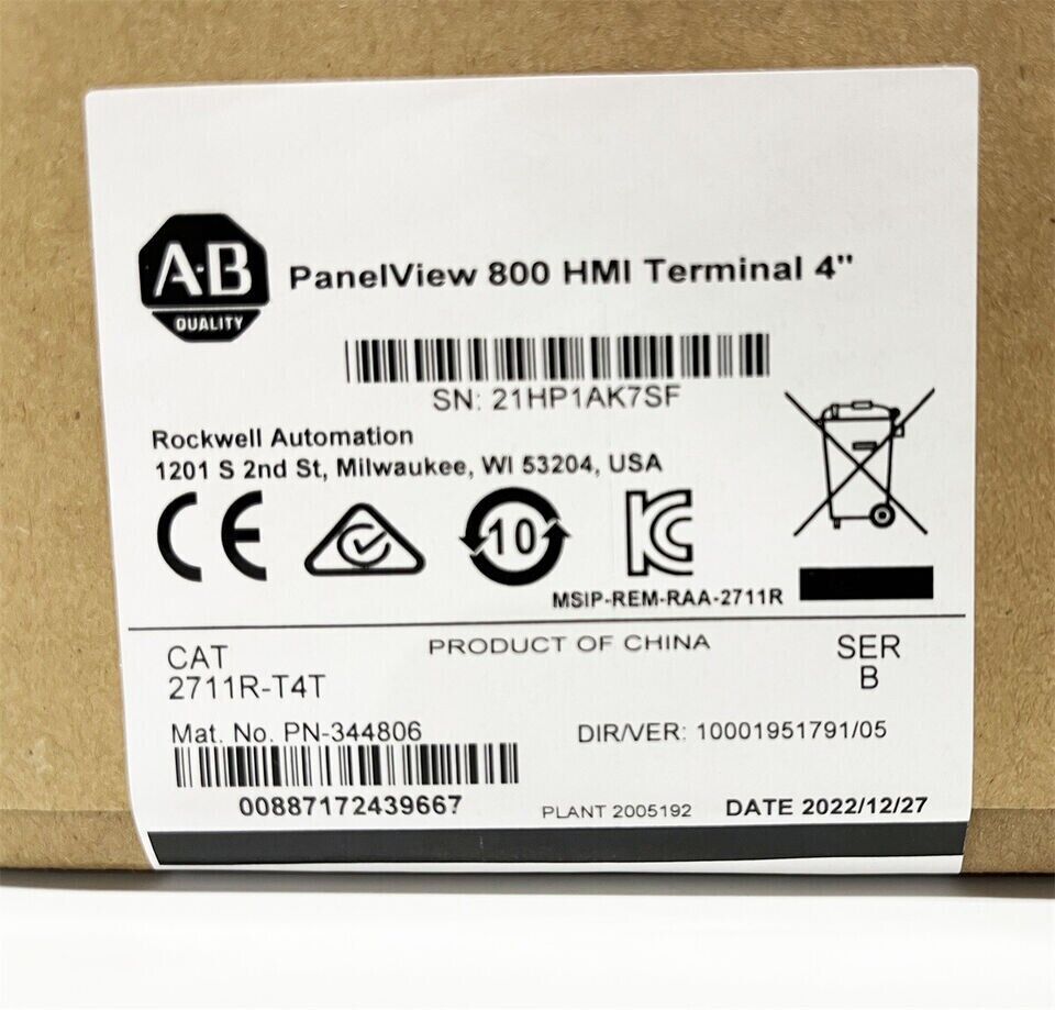 Allen-Bradley 2711R-T4T Panelview 4-inch HMI Terminal New Factory Sealed - ALLEN-BRADLEY