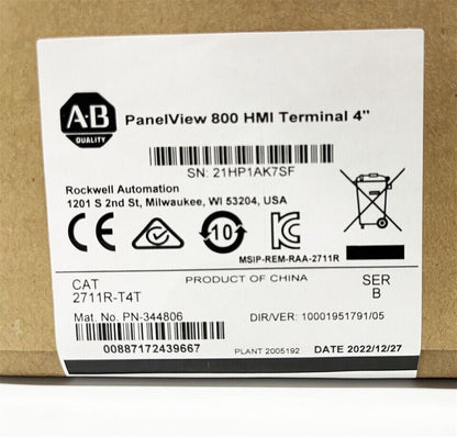 Allen-Bradley 2711R-T4T Panelview 4-inch HMI Terminal New Factory Sealed - ALLEN-BRADLEY