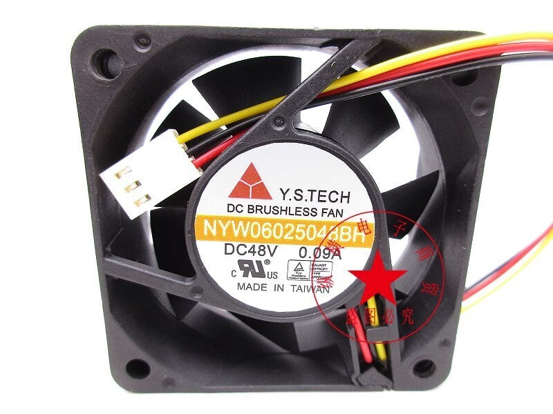 Y.S.TECH NYW06025048BH DC48V 0.09A 4-Wire Axial Cooling Fan