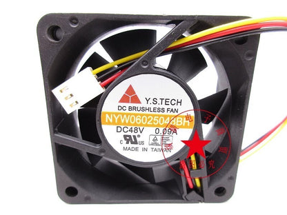 Y.S.TECH NYW06025048BH DC48V 0.09A 4-Wire Axial Cooling Fan