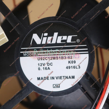 Nidec U92C12MS1B3-52 12V 0.16A fan For Samsung Refrigerator Fan