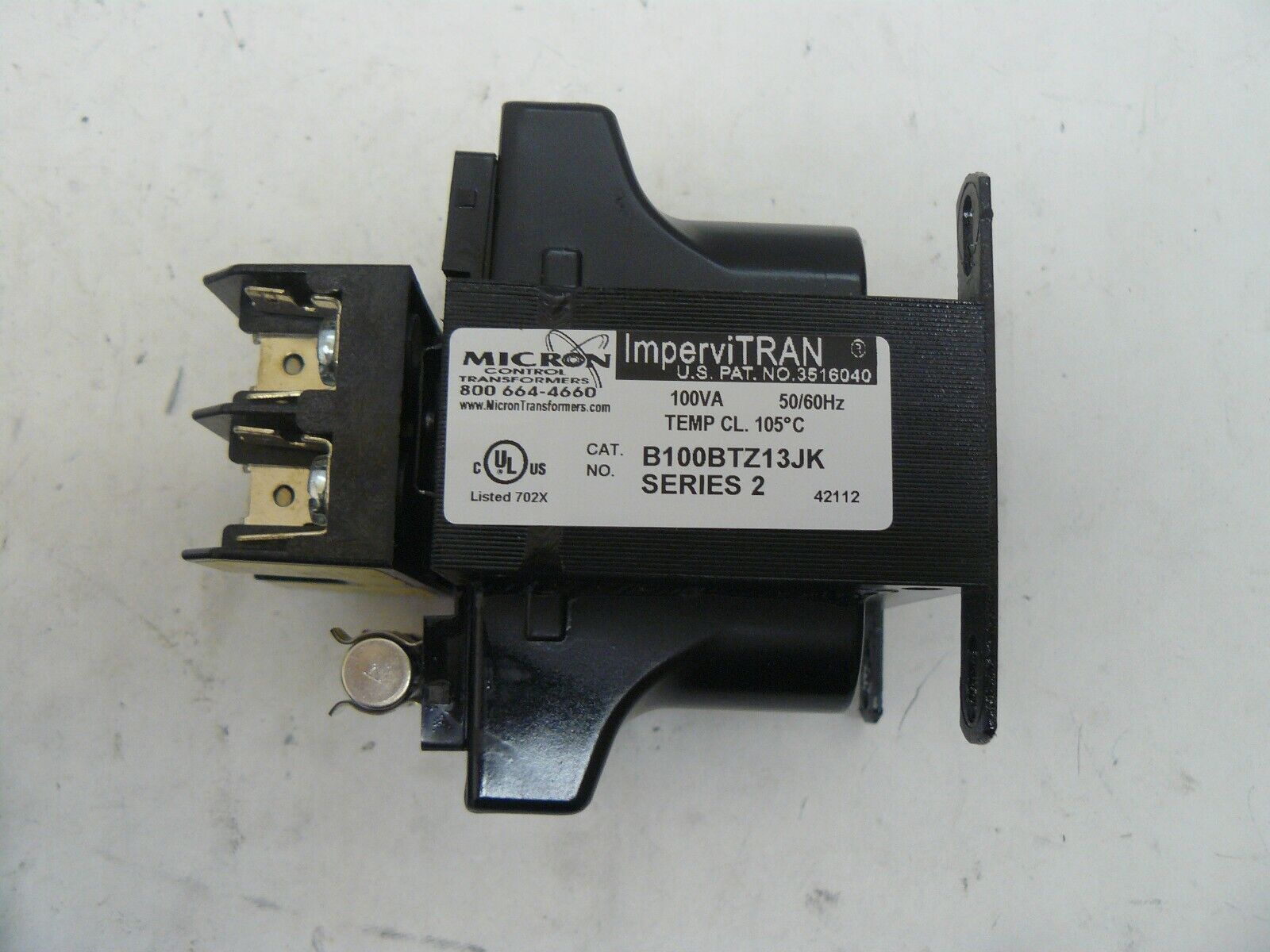 Micron IMPERVITRAN B100BTZ13JK Control Transformer 100va - MICRON
