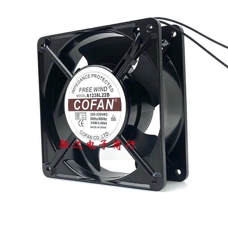 COFAN A1238L22B 220V 8/9W 0.06A 12CM axial flow heat fan