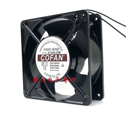 COFAN A1238L22B 220V 8/9W 0.06A 12CM axial flow heat fan