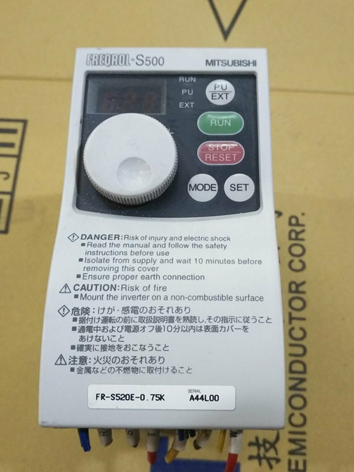 Used Mitsubishi Inverter S500 0.75KW 220V FR-S520E-0.75K Tested Good - MITSUBISHI