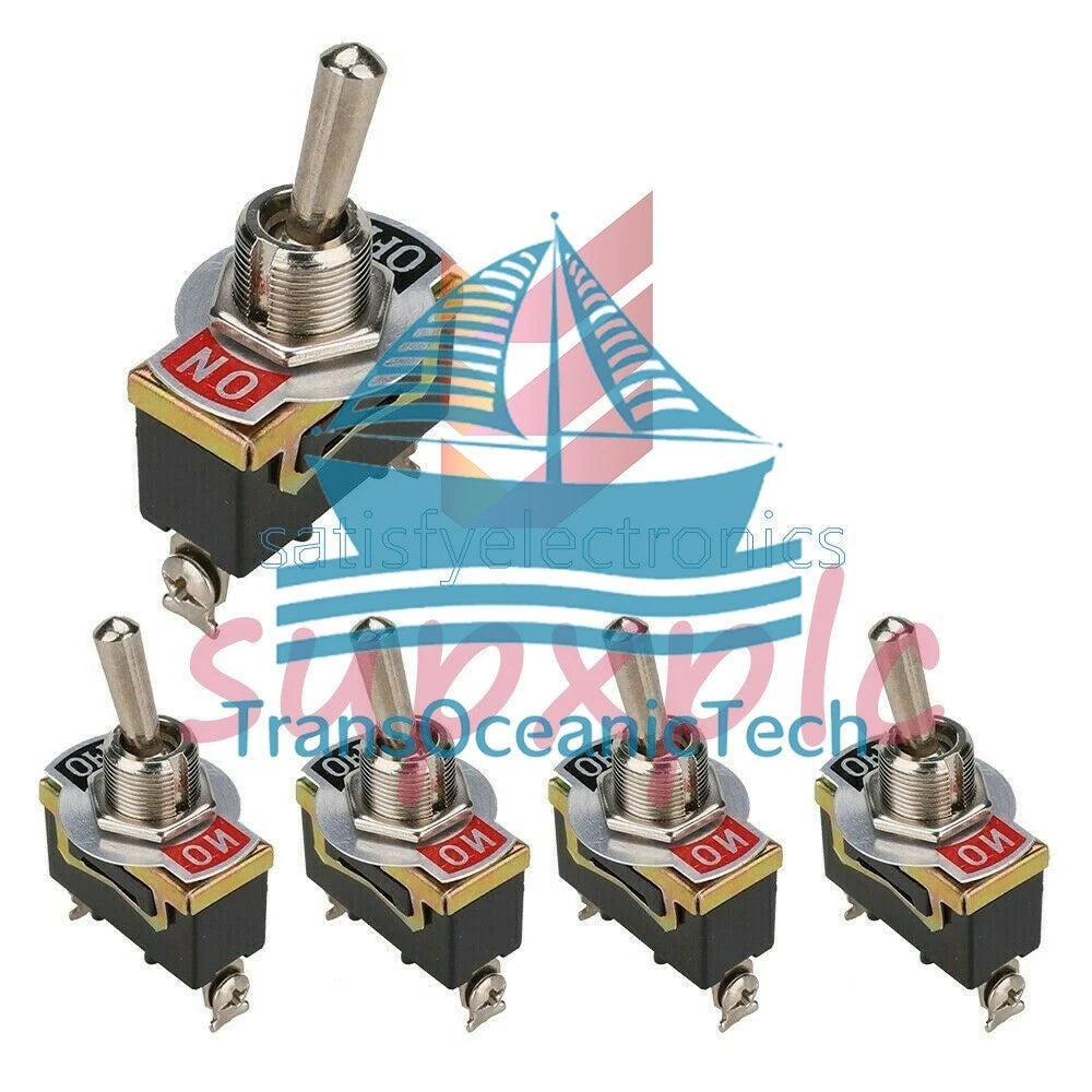 10PCS x E-TEN1021 2-Pin Toggle Flick Switch SPST ON-OFF Car Dash Light Metal