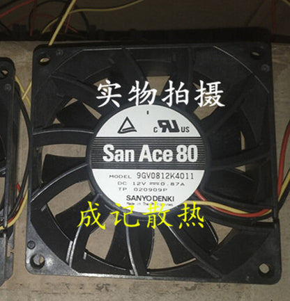 1pcs SANYO 9GV0812K4011 8025 12V 0.87A 3-wire high air volume server fan