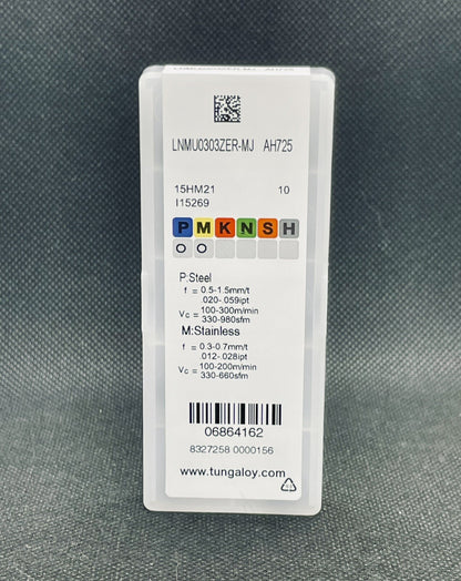 TUNGALOY LNMU0303ZER-MJ AH725 Carbide Inserts (10 PCS)