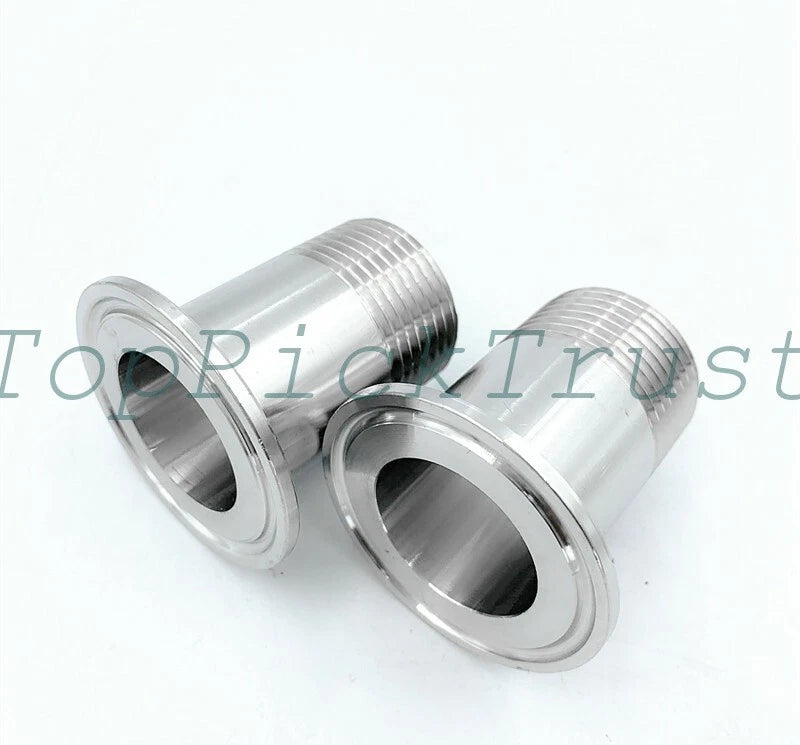 Steel Sanitary Male Threaded Ferrule Pipe Fitting Tri Clamp Adapter 304Stainless