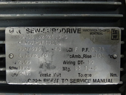 SEW EURODRIVE KA37-DFT90L4 MOTOR - High Efficiency 37HP 50Hz 400V Motor with 90L4 Enclosure - SEW EURODRIVE