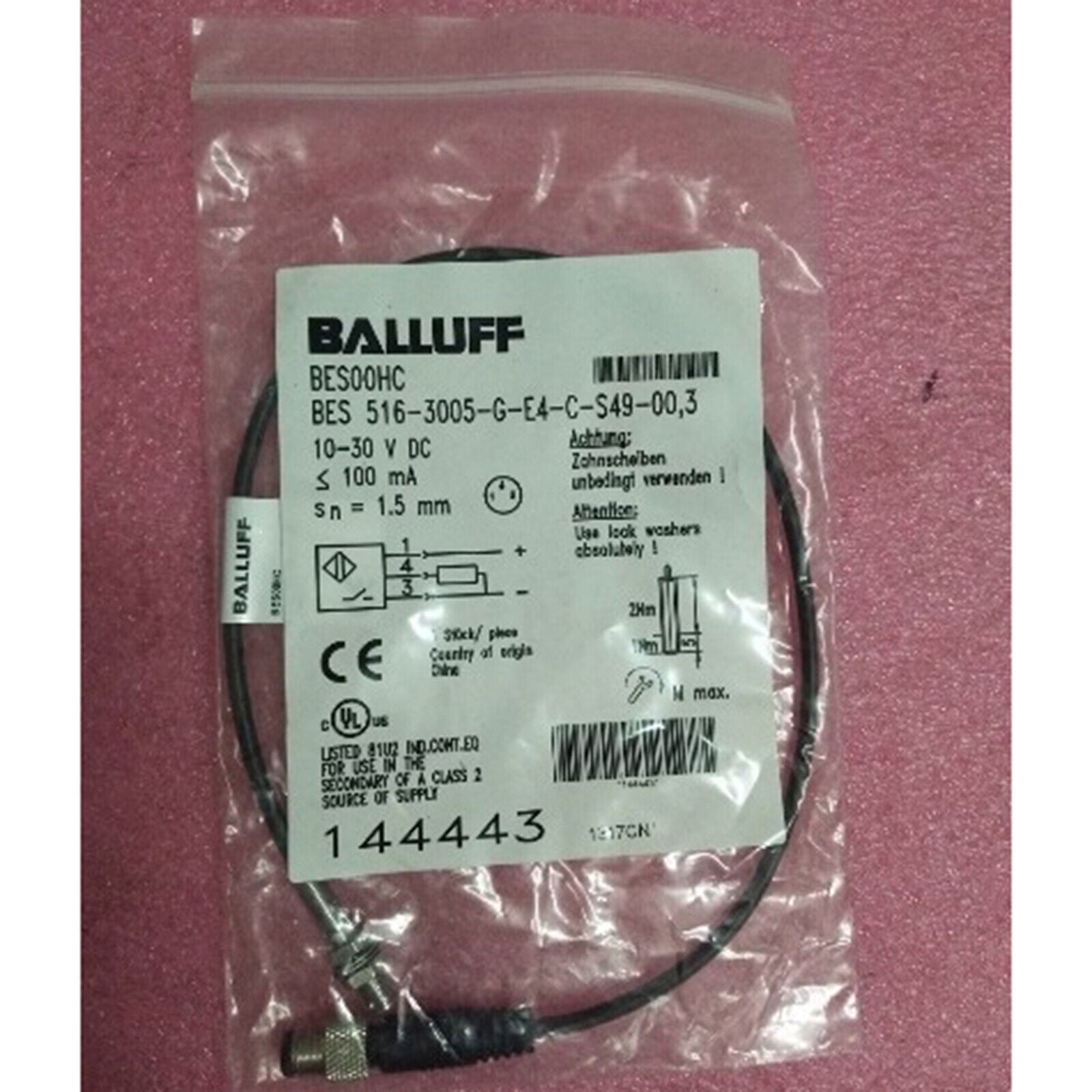 BALLUFF Proximity Sensor BES 516-3005 G E4 C S49-00, 3 spot stock - BALLUFF