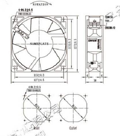 new 1PC XFAN RAH1278B1-C 220-240V 0.12A 12738 cooling fan