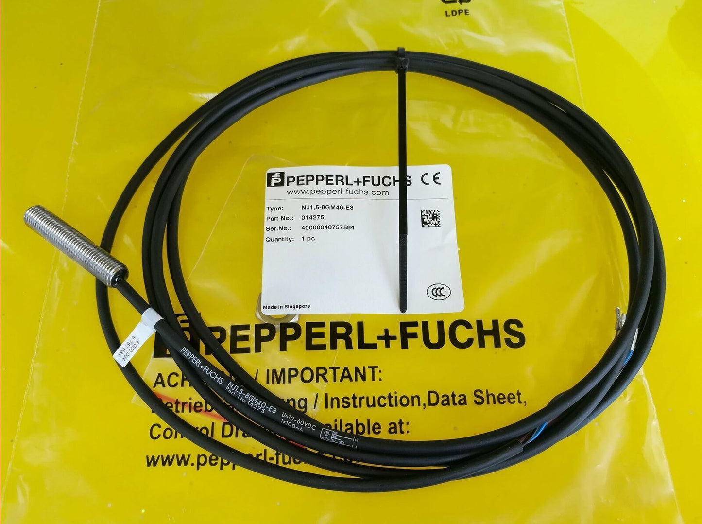 PEPPERL+FUCHS P+F Sensor NJ1.5-8GM40-E3 - PEPPERL+FUCHS