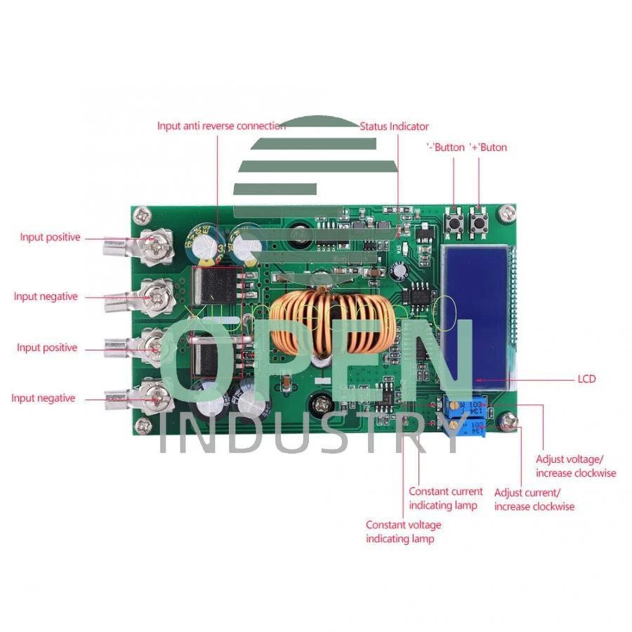 DC-DC Step Down Converter 20A Power Adjustable Step-Down Power Supply Module