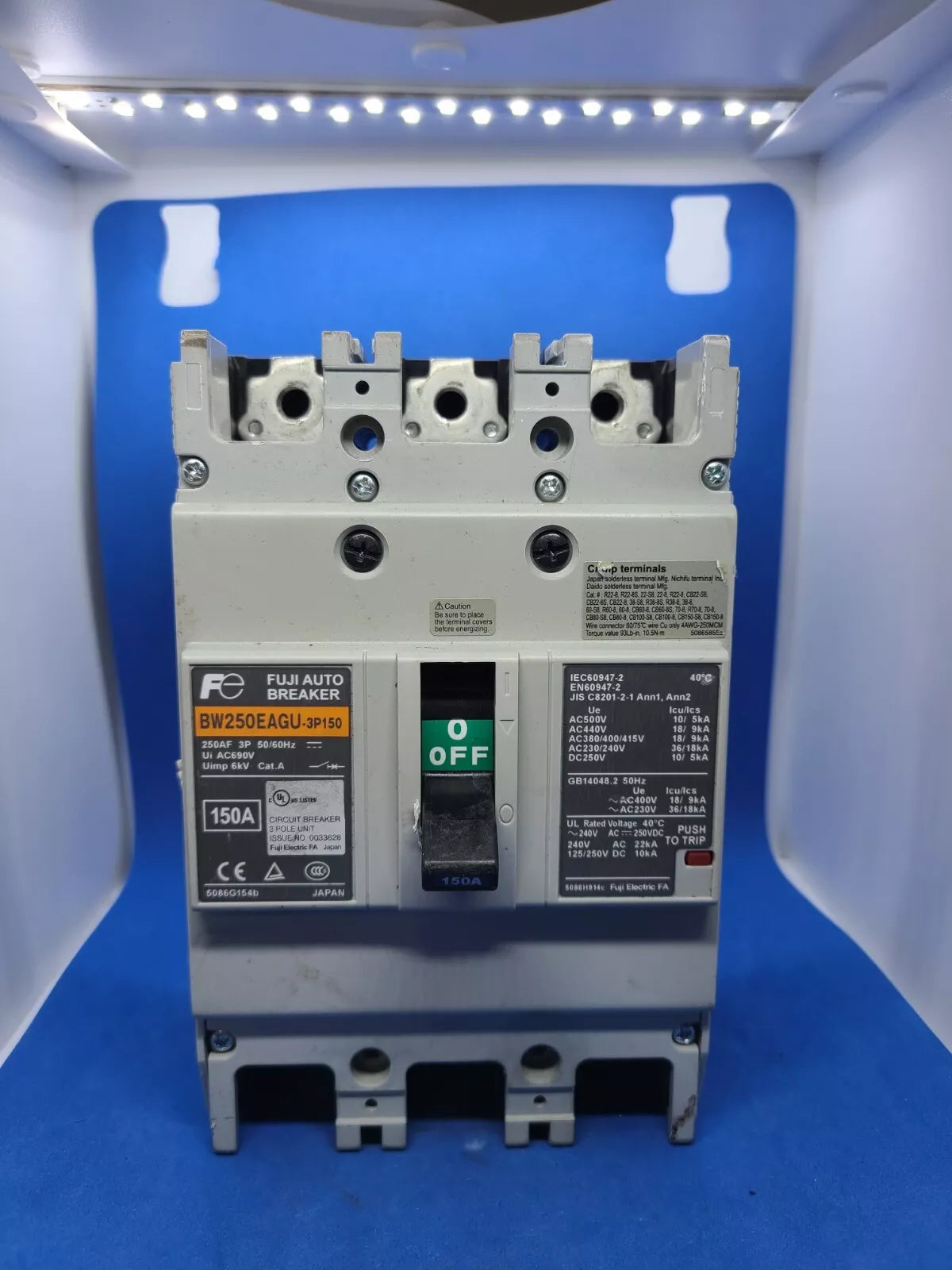 Fuji Auto Breaker BW250EAgu 3P 3P150 - Industrial grade breaker with advanced protection system - FUJI